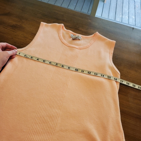 Peachy Pink Vintage Stretch Sleeveless 90s Y2k Top Large Dress Barn - Picture 9 of 9